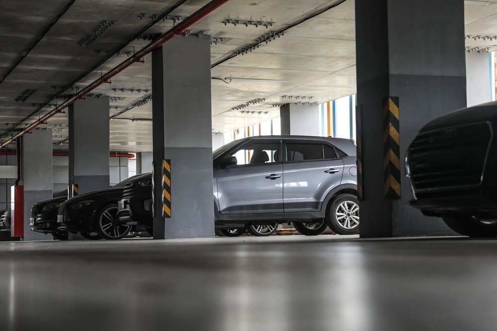 Parking,Place.,Covered,Safety,Parking,With,Cars